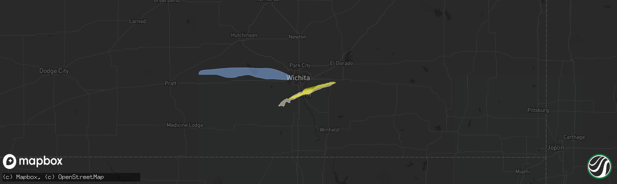 Hail map in Derby, KS on March 12, 2021