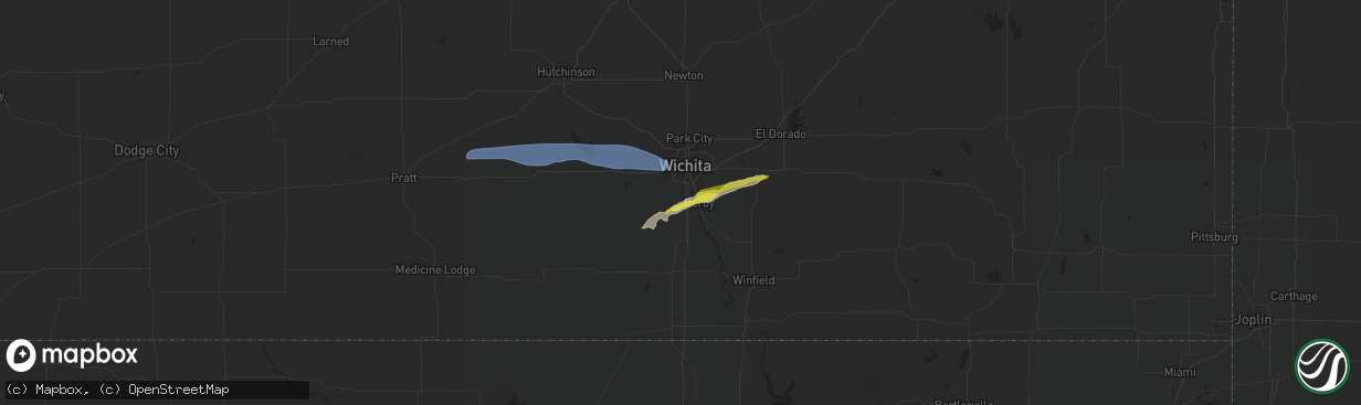 Hail map in Haysville, KS on March 12, 2021