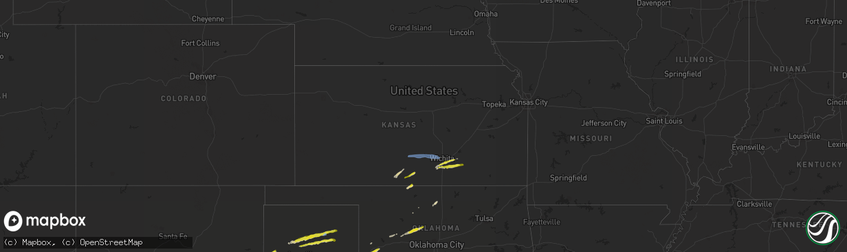 Hail map in Kansas on March 12, 2021