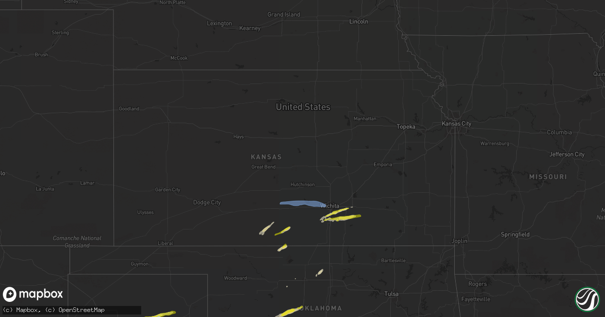 Hail map in Kansas on March 12, 2021