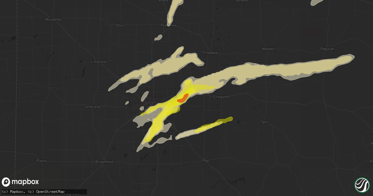 Hail map in Lorenzo, TX on March 12, 2021