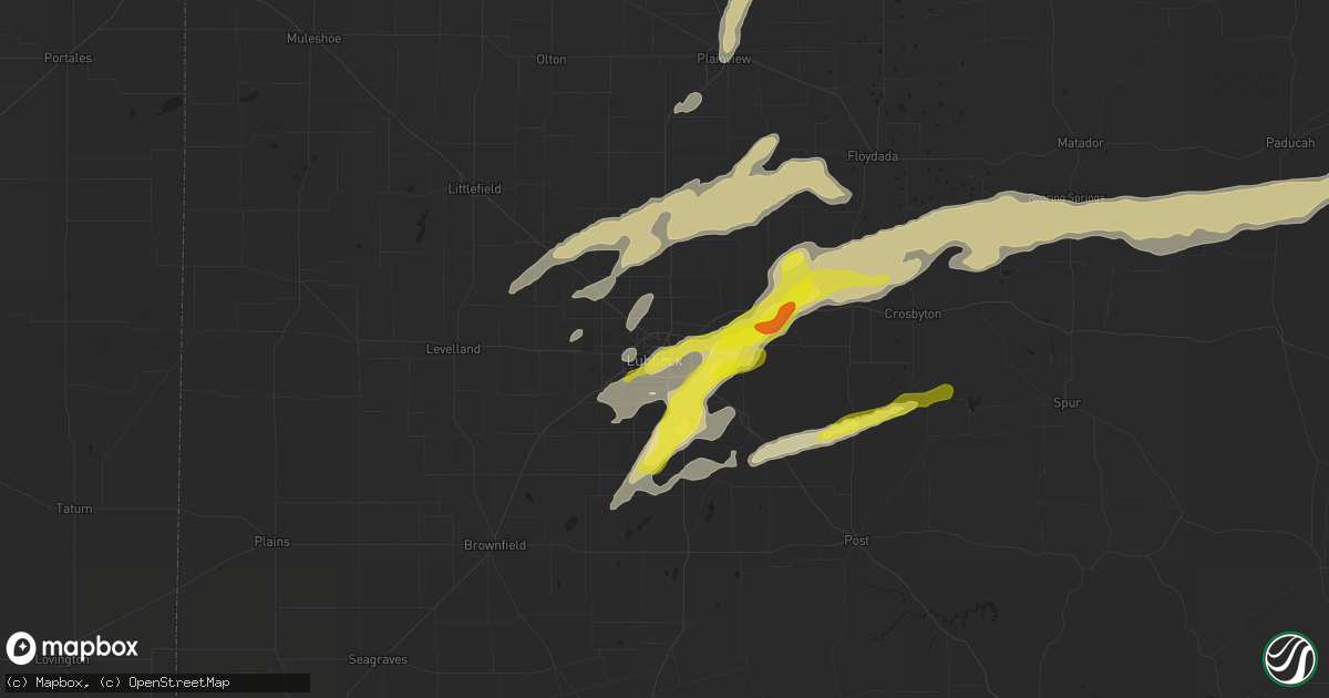 Hail map in Lubbock, TX on March 12, 2021