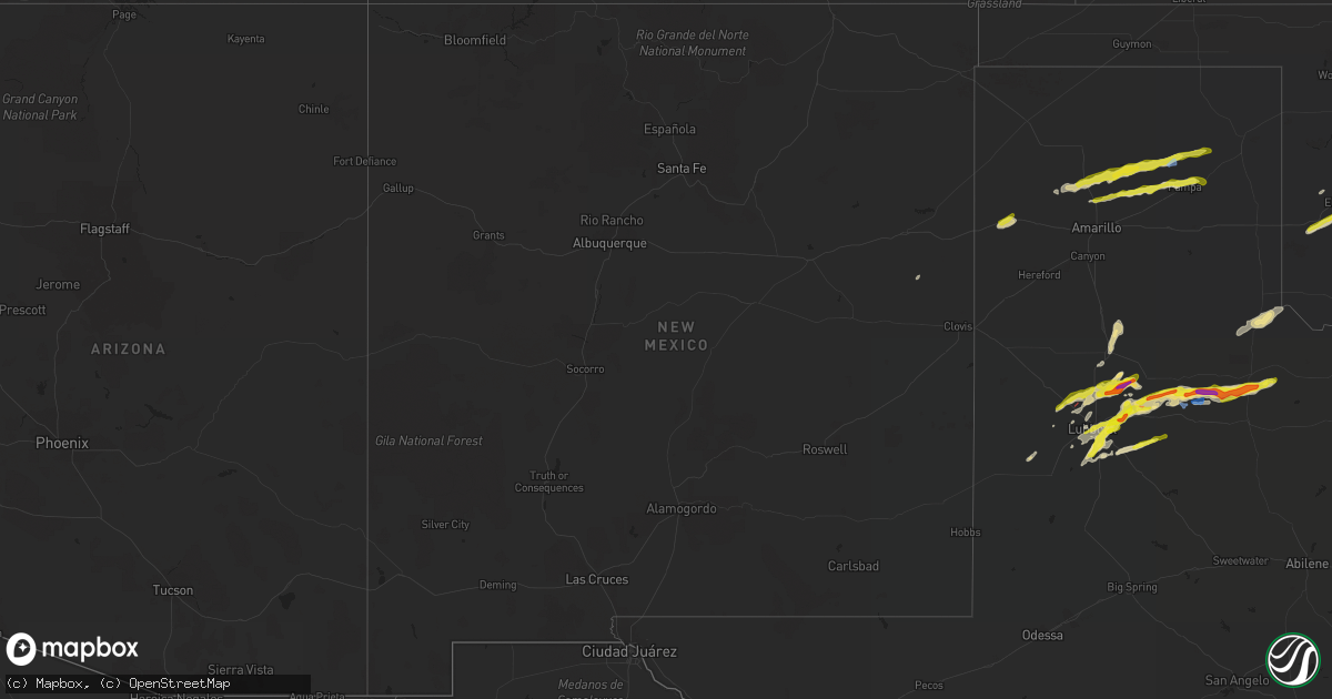 Hail map in New Mexico on March 12, 2021