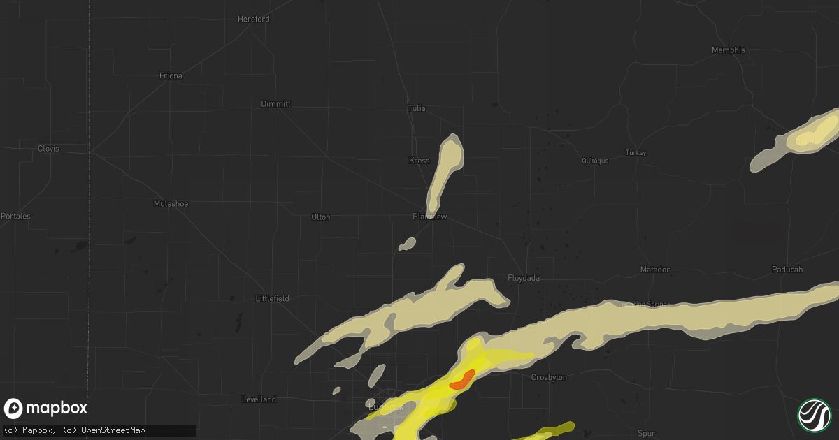 Hail map in Plainview, TX on March 12, 2021