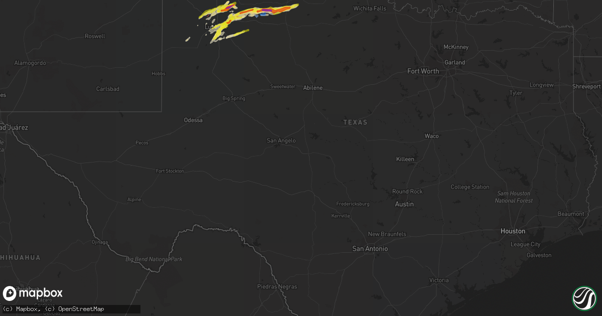 Hail map in Texas on March 12, 2021