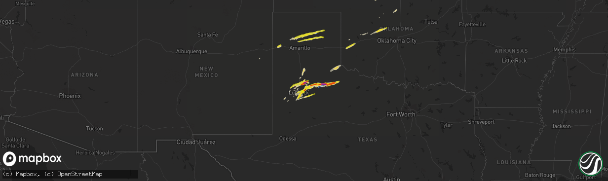 Hail map on March 12, 2021