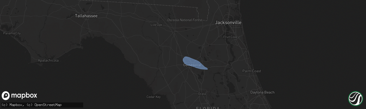 Hail map in Alachua, FL on March 12, 2023