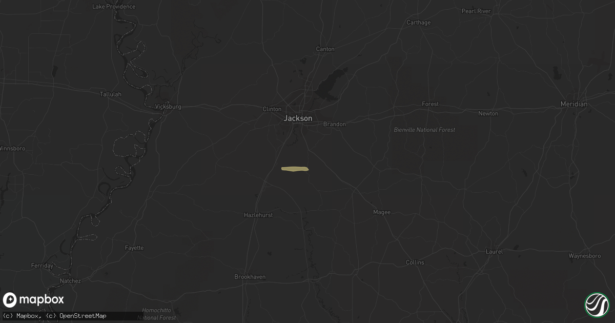 Hail map in Florence, MS on March 12, 2023