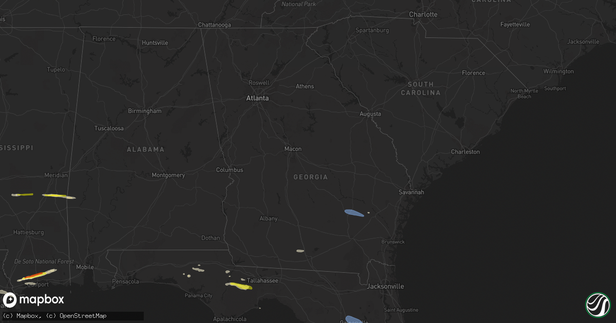 Hail map in Georgia on March 12, 2023