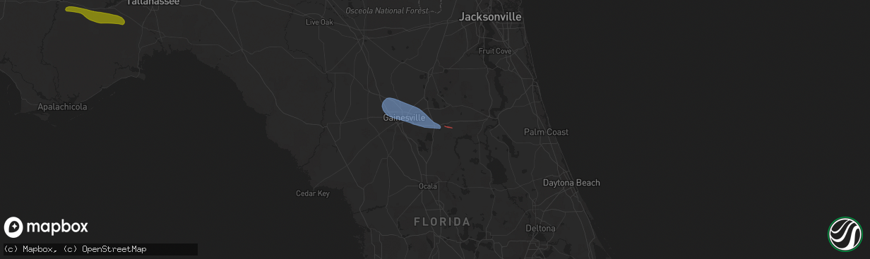 Hail map in Hawthorne, FL on March 12, 2023