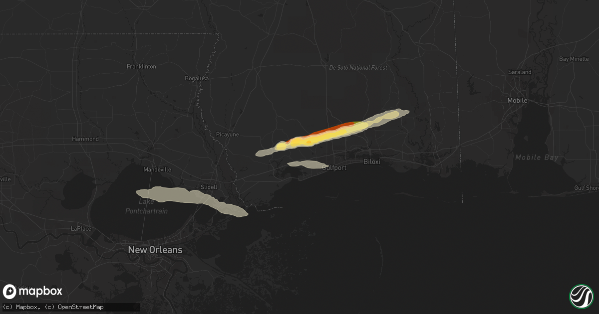 Hail map in Pass Christian, MS on March 12, 2023