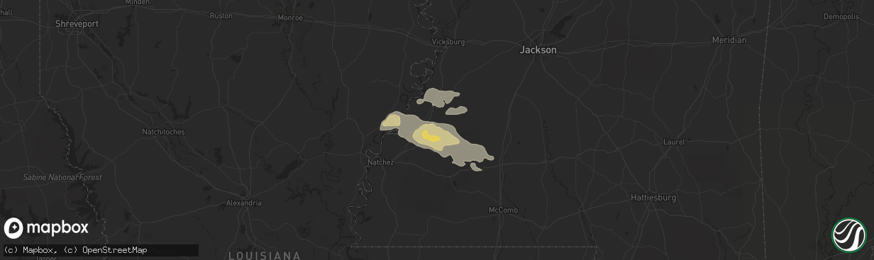 Hail map in Pattison, MS on March 12, 2023