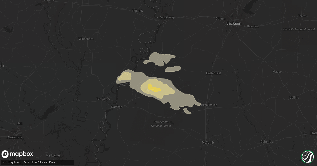 Hail map in Pattison, MS on March 12, 2023
