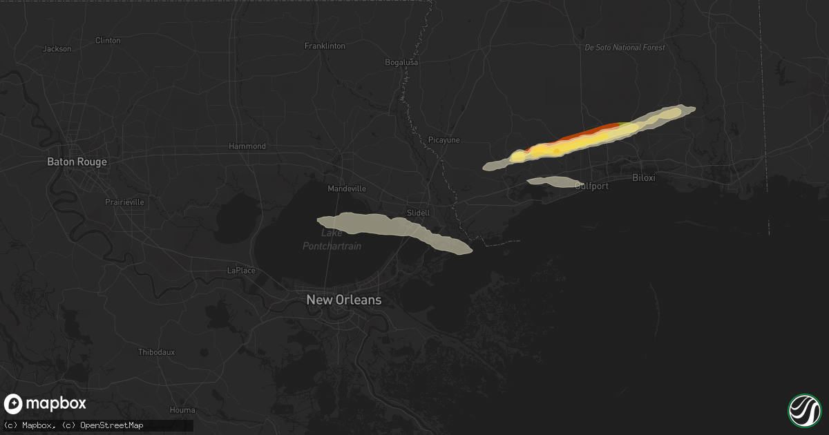 Hail map in Slidell, LA on March 12, 2023
