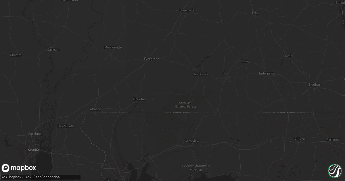 Hail map in Union Church, MS on March 12, 2023
