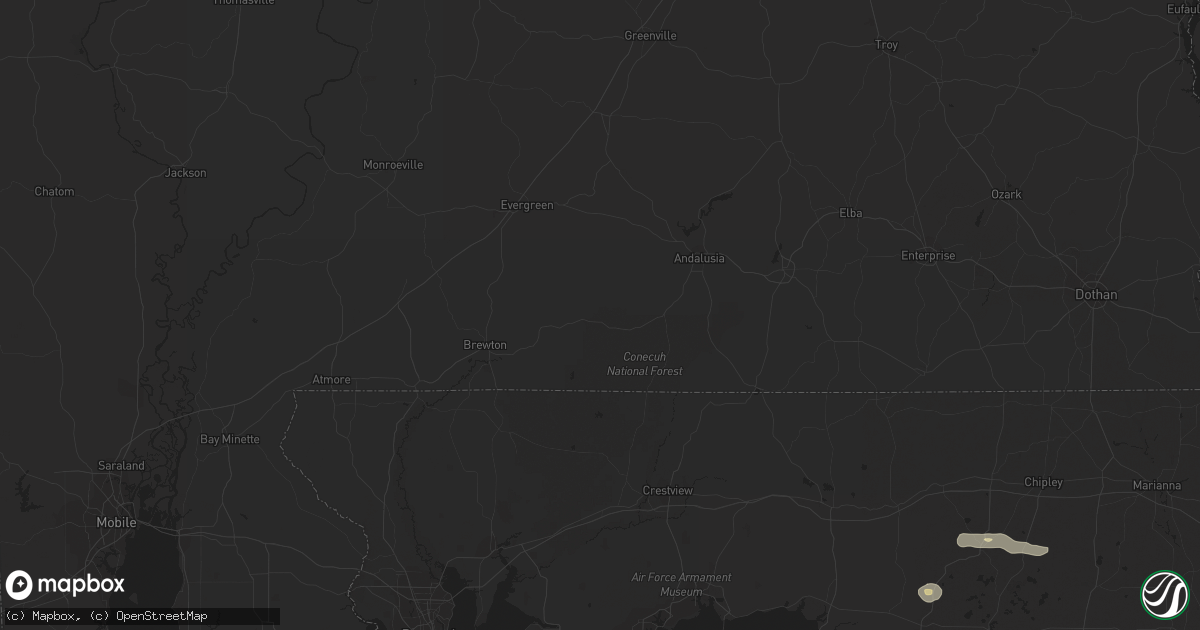 Hail map in Vernon, FL on March 12, 2023