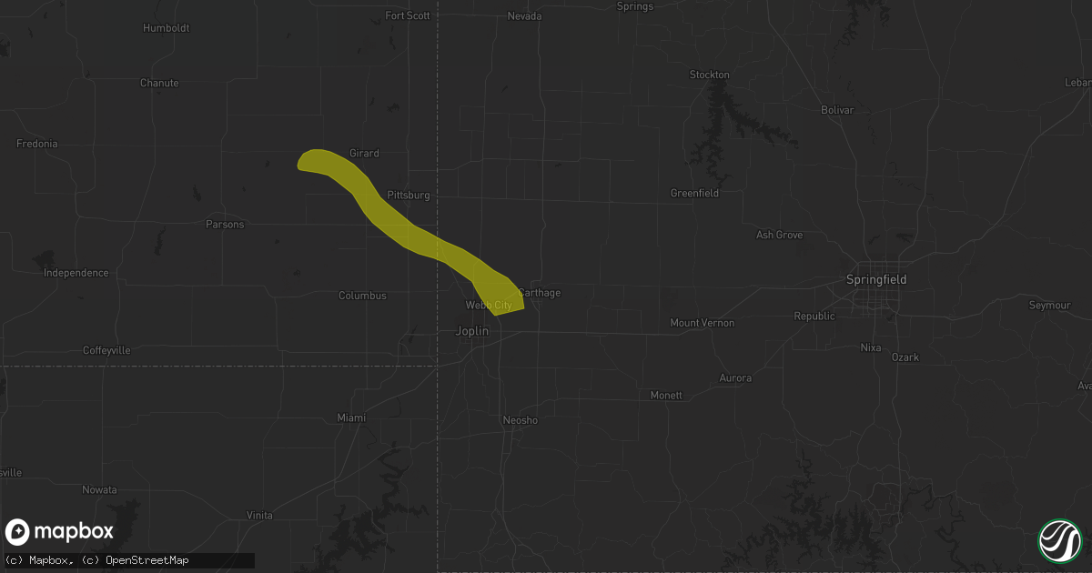 Hail map in Carthage, MO on March 12, 2024