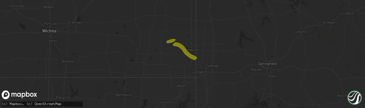 Hail map in Cherokee, KS on March 12, 2024