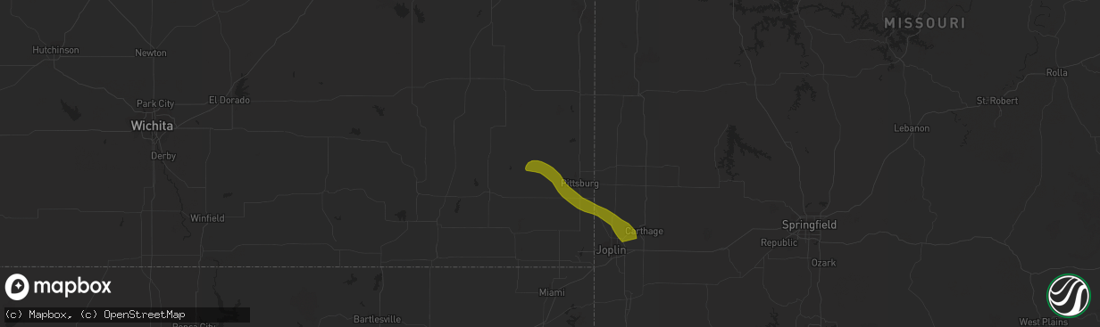 Hail map in Girard, KS on March 12, 2024
