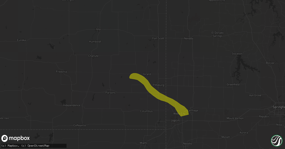 Hail map in Girard, KS on March 12, 2024