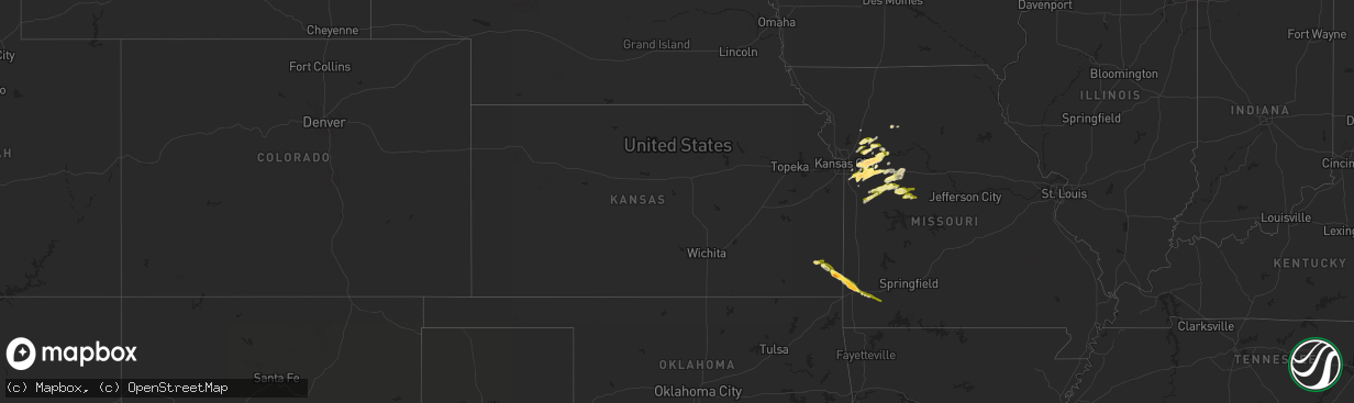 Hail map in Kansas on March 12, 2024
