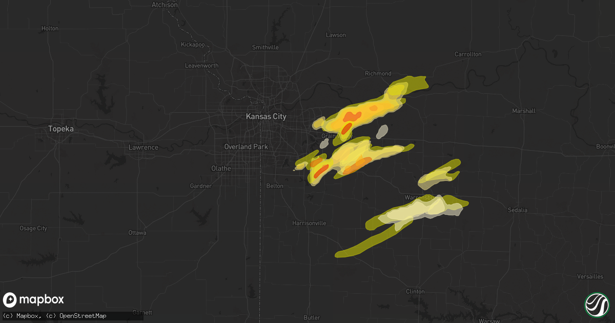 Hail map in Lees Summit, MO on March 12, 2024