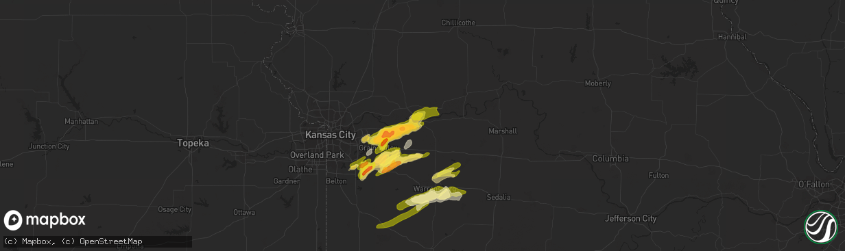 Hail map in Lexington, MO on March 12, 2024