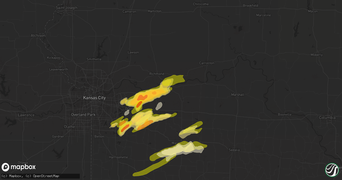 Hail map in Lexington, MO on March 12, 2024