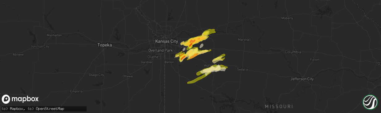 Hail map in Lone Jack, MO on March 12, 2024