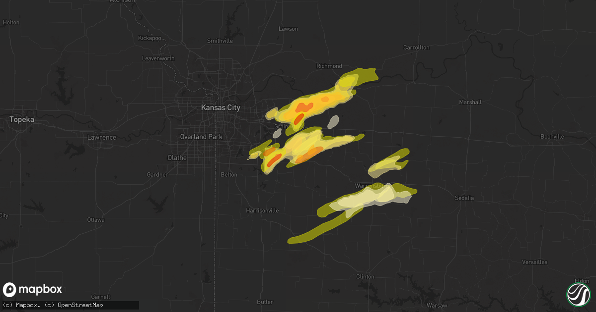 Hail map in Lone Jack, MO on March 12, 2024