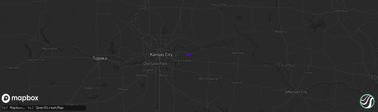 Hail map in Napoleon, MO on March 12, 2024