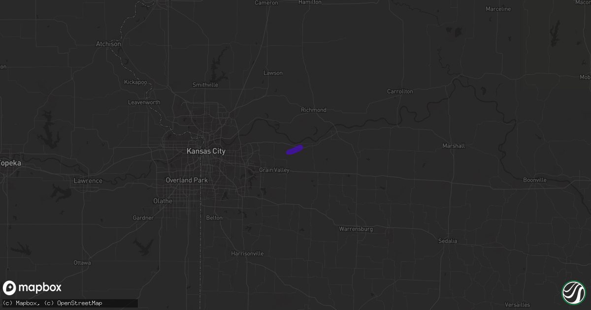 Hail map in Napoleon, MO on March 12, 2024