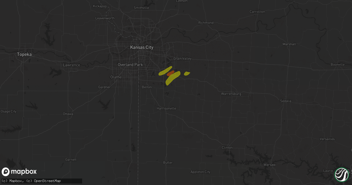 Hail map in Pleasant Hill, MO on March 12, 2024