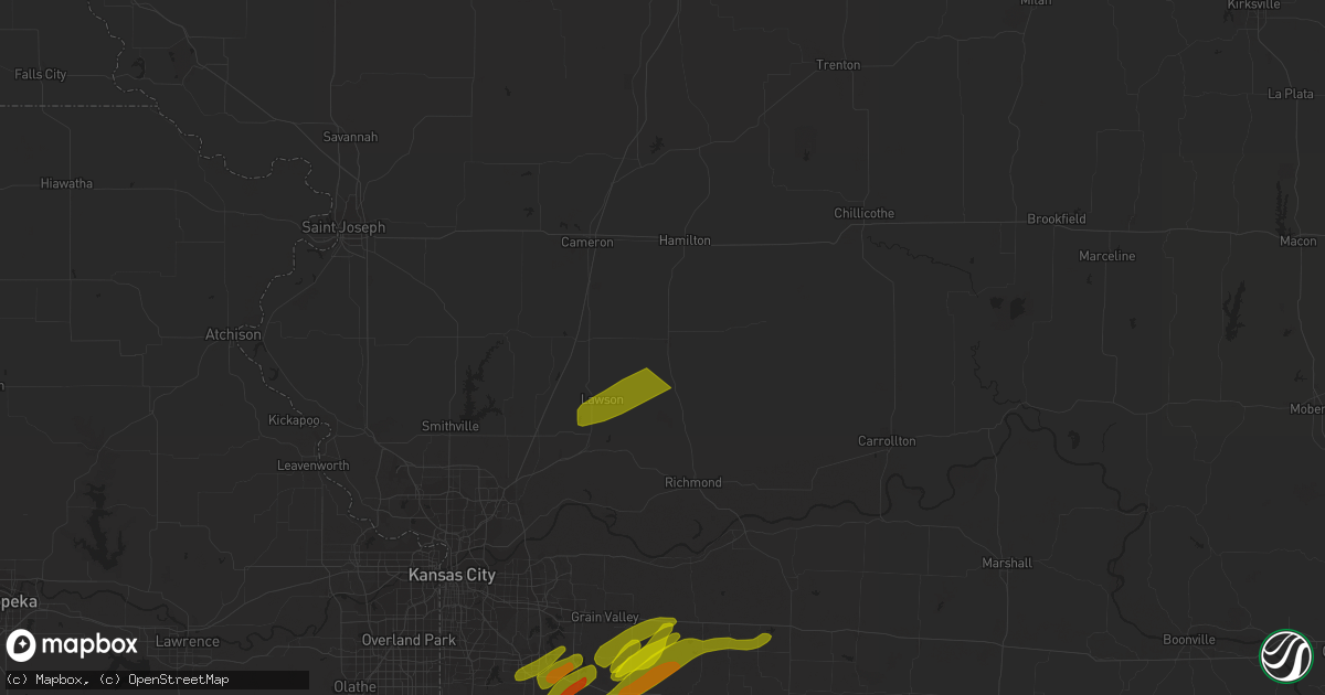 Hail map in Polo, MO on March 12, 2024
