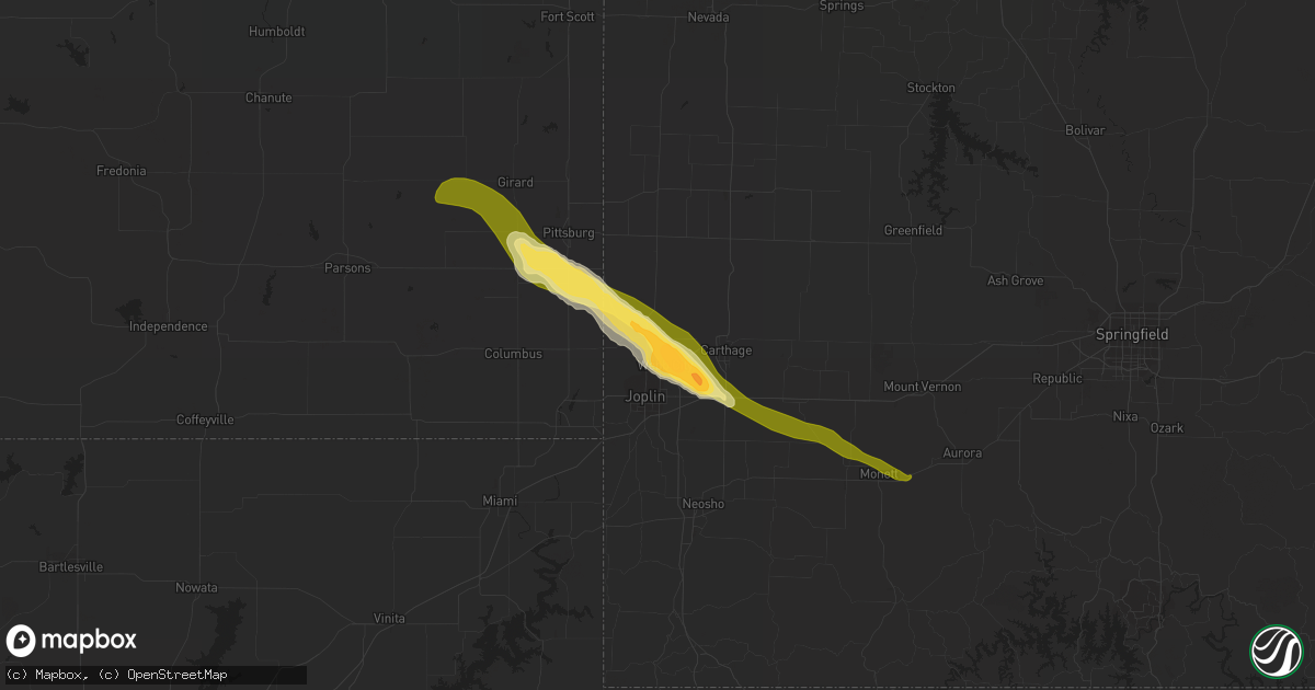Hail map in Webb City, MO on March 12, 2024