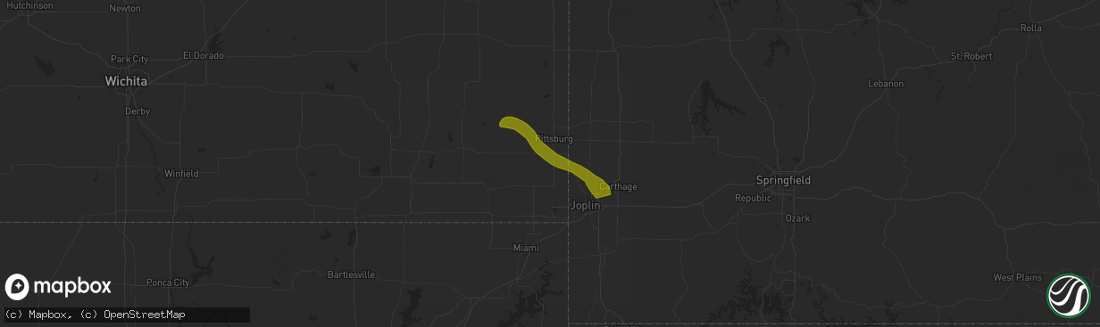Hail map in Weir, KS on March 12, 2024