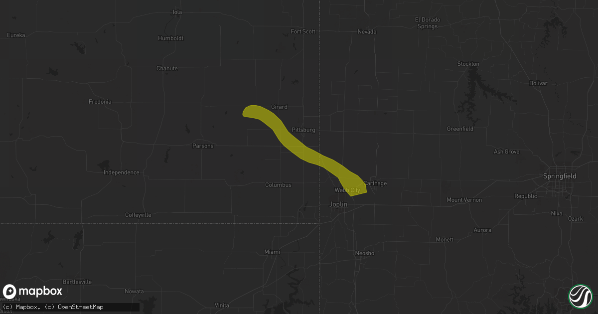 Hail map in Weir, KS on March 12, 2024