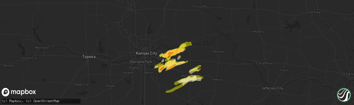 Hail map in Wellington, MO on March 12, 2024