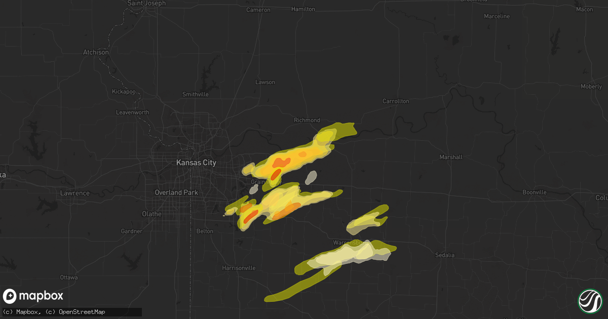 Hail map in Wellington, MO on March 12, 2024