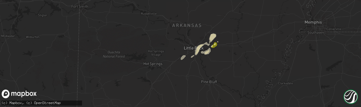 Hail map in Alexander, AR on March 12, 2025