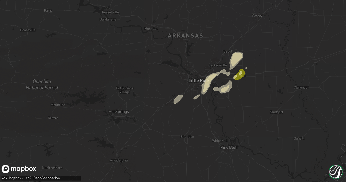 Hail map in Alexander, AR on March 12, 2025