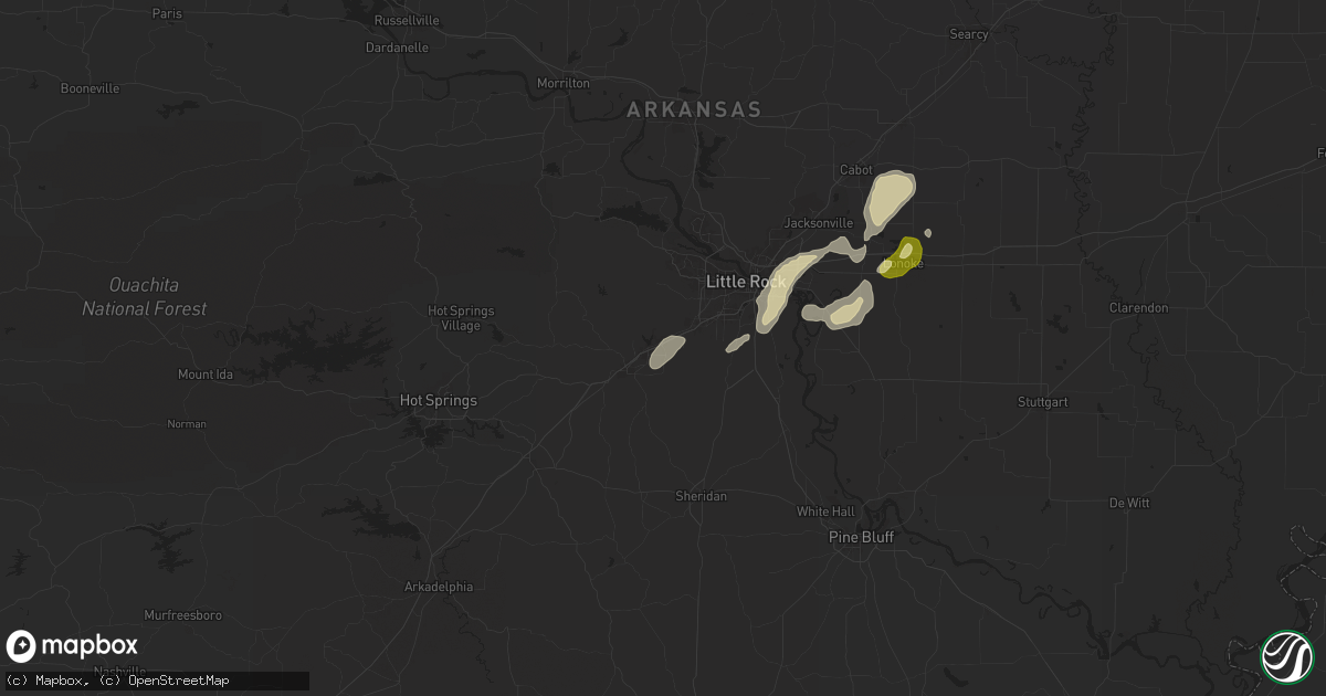 Hail map in Bryant, AR on March 12, 2025