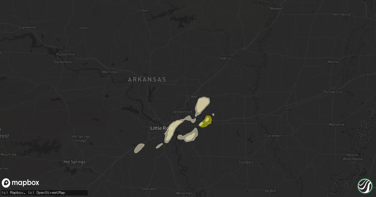 Hail map in Cabot, AR on March 12, 2025