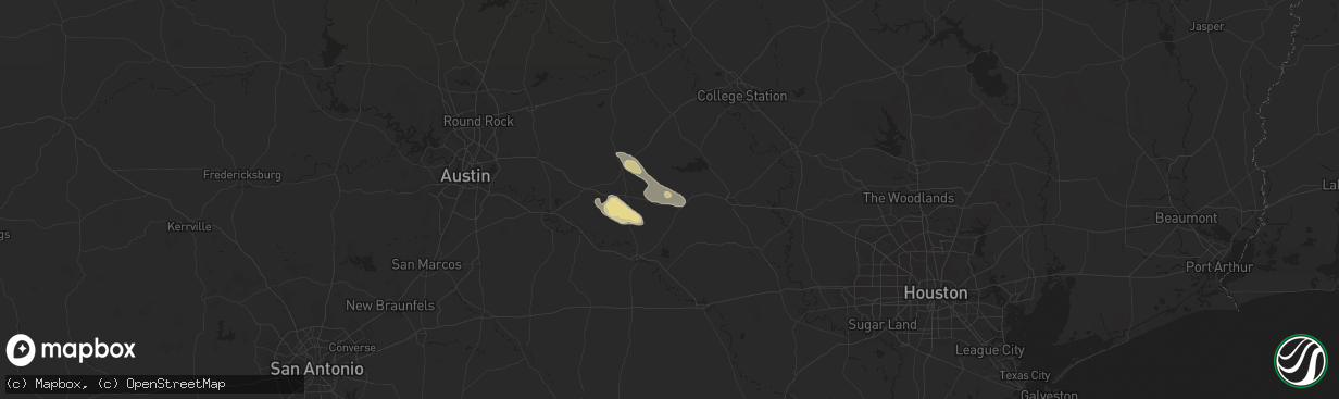 Hail map in Carmine, TX on March 12, 2025