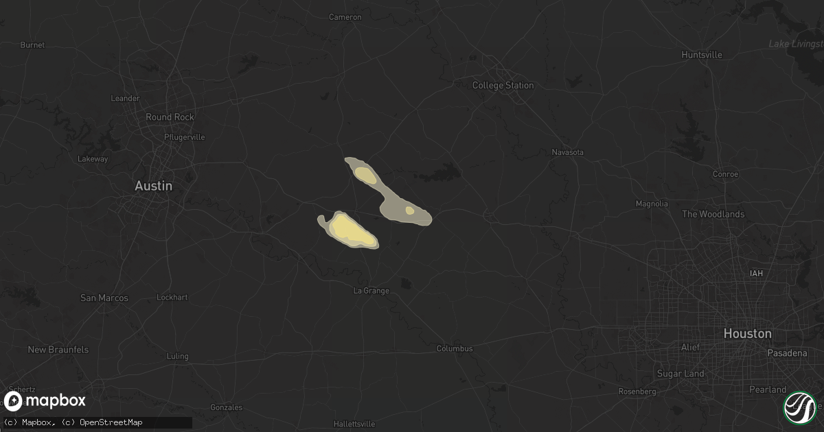 Hail map in Carmine, TX on March 12, 2025