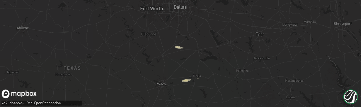 Hail map in Frost, TX on March 12, 2025