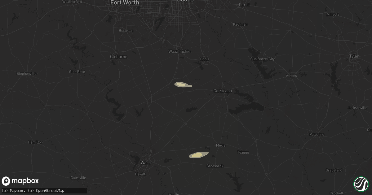 Hail map in Frost, TX on March 12, 2025