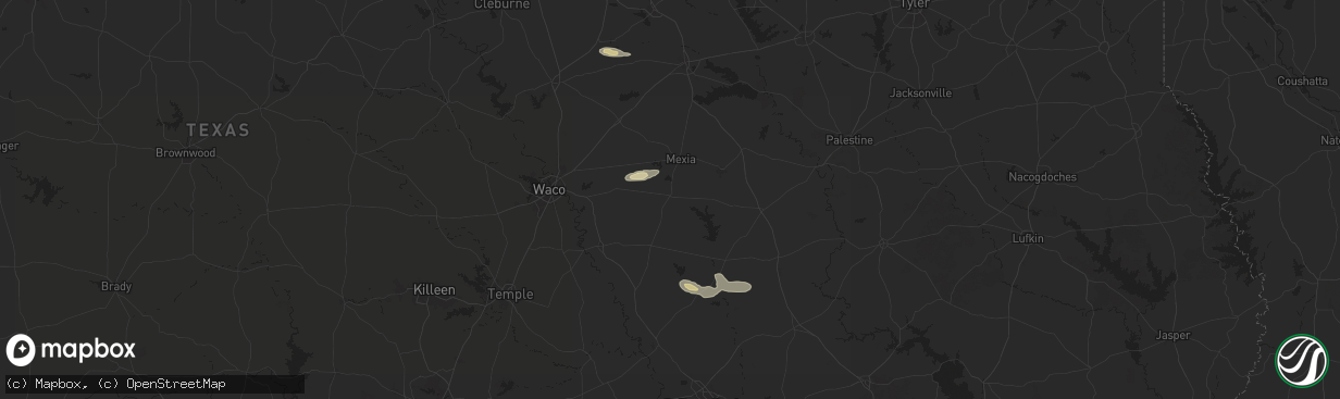 Hail map in Groesbeck, TX on March 12, 2025