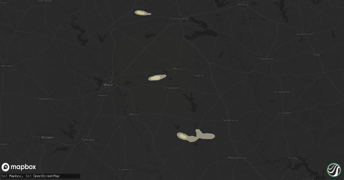 Hail map in Groesbeck, TX on March 12, 2025