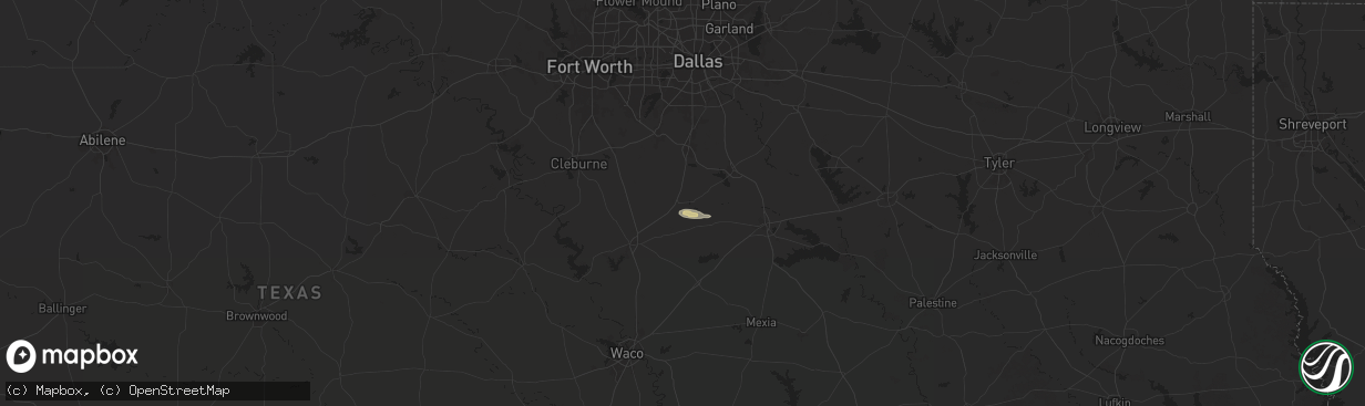 Hail map in Italy, TX on March 12, 2025